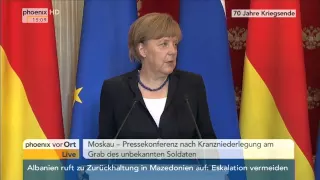 70 Jahre Kriegsende: PK von Angela Merkel und Wladimir Putin am 10.05.2015