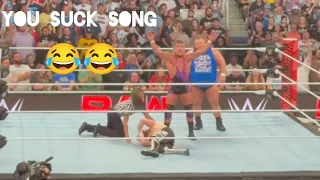 Fans sings the You suck song 🎵 after Chad Gable & Otis destroy Sami zayn on WWE RAW