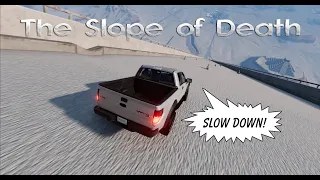 Driving test of various cars on the Slope of Death