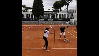 Crazy Forehand Tennis Drills with Coco Gauff 🤯 #shorts