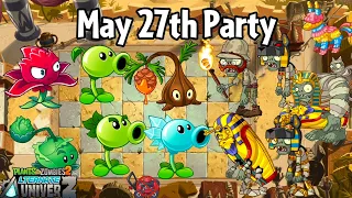 PVZ 2 AltverZ Pinata Party - May 27th Mowerless Gameplay