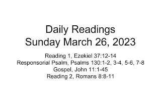 Daily Reading for Sunday March 26, 2023