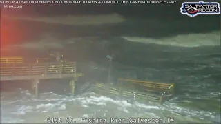 Chunk of popular Galveston fishing pier breaks apart during Tropical Storm Beta