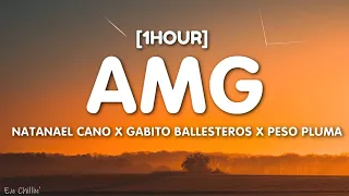 Natanael Cano x Gabito Ballesteros x Peso Pluma - AMG (Letra/Lyrics) [1HOUR]