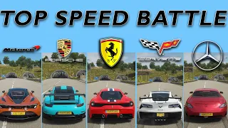 TOP SPEED Battle | 720s vs 911 GT2 vs 458 Speciale vs Corvette ZR1 vs Mercedes SLS | Forza Horizon 4