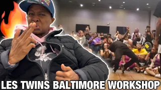 REACTION || Les Twins Baltimore workshop 2019 - Larry and Laurent cypher freestyles