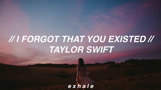 I Forgot That You Existed - Taylor Swift (Sub. Español)