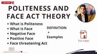 Politeness | Politeness and face act theory | Positive face , negative face | What is Politeness