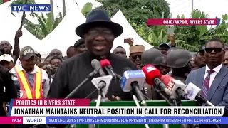 Former President Goodluck Jonathan Calls For An End To Hostilities In Rivers State