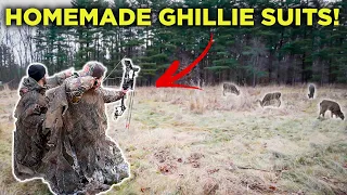 DEER HUNTING IN HOMEMADE GHILLIE SUITS! ( it actually worked!)