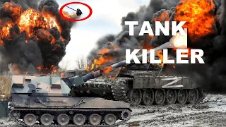 SEE THE POLISH SELF PROPELLED HOWITZER 'AHS KRAB' DESTROYING RUSSIAN TANKS || 2023