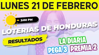 Sorteo 3PM Loto Honduras, La Diaria, Pega 3, Premia 2, Lunes 21 de Febrero del 2022 | Ganador 😱🤑💰💵