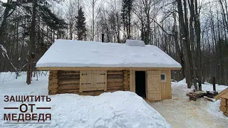 The hut against the bear | Strengthening the window | We make shutters