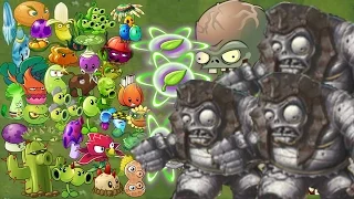 All Plants Max Level Up System Vs All 10 Zomboss Gargantuars  in Plants vs Zombies 2:Gameplay 2017