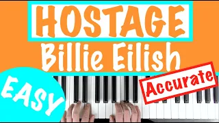 How to play HOSTAGE - Billie Eilish Piano Chords Accompaniment Tutorial