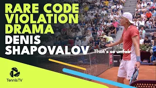 Drama as Denis Shapovalov gets RARE Tennis Code Violation | Rome 2022