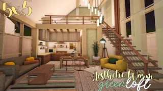 BLOXBURG: Aesthetic Warm Green Loft 5x5 | speedbuild ♡