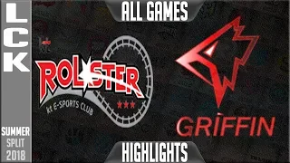 KT vs GRF Highlights ALL GAMES | LCK Summer 2018 Week 3 Day 3 | KT Rolster vs Griffin Highlights