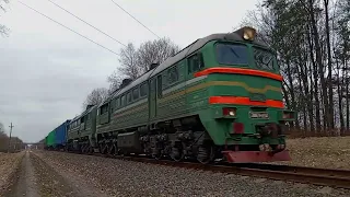 Поезд 2М62У - 0314 С грузовым поездом следует по перегону Брест - Хотислав #рекомендации #малорита