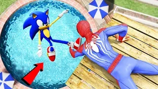 GTA 5 Water Ragdolls Spiderman vs Sonic Jumps/Fails #86 (Euphoria physics Funny Moments)