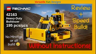 LEGO Technic Heavy Duty Bulldozer 42163 - Review and Speed Build WITHOUT INSTRUCTIONS!