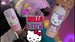 Hello Kitty Mano Alzada *paso a paso | NailsBykaren