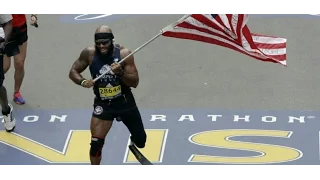 Marine Who Lost Leg Completes Boston Marathon Carrying American Flag