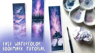 Easy Watercolor Bookmark Tutorial - Galaxy Paintings