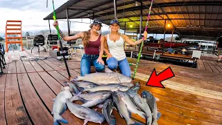 Fishing a Private Dock LOADED With BIG Fish And a PREHISTORIC GIANT!!! (It Got WILD!!)