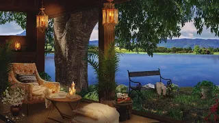 Cozy Porch Ambience | Spring Lake Ambience with Soothing Water Sounds and Bird Song