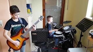 Böhse Onkelz - Auf Gute Freunde Guitar + Drum Cover von Tim (10) und David (7) E-Gitarre Schlagzeug