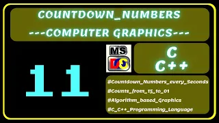 Computer Graphics code in C/C++ | Count Down Numbers