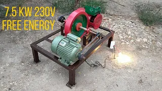 How to Make Free Electricity at home 7kw 230v Free Energy With Flywheel Alternator & Motor