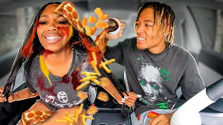 THROWING Fast Food On My GIRLFRIEND To See Her Reaction!! *BAD IDEA*