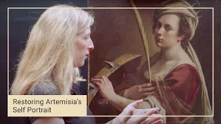 "It's such a 17th century thing to do" | Cleaning Artemisia Gentileschi's Self Portrait | 3 of 14