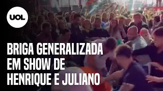 Briga generalizada faz dupla Henrique e Juliano encerrar show em Sorocaba; veja