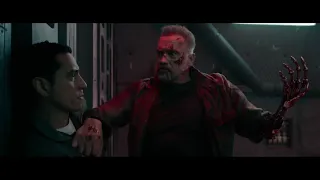 Terminator Dark Fate fight scene in airplane