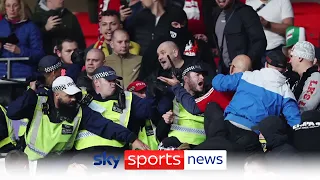 One arrested as Hungary fans clash with police at Wembley