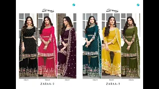 Your Choice Zaraa Vol 5 Blooming Georgette Suit Wholesaler||  Latest Bridal Sharara Suit Manufacrer
