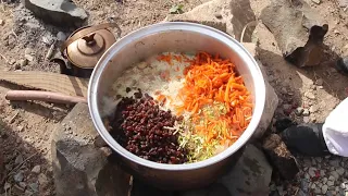 kabuli pulao_afghan village food_rural life_simpel life_ASMR