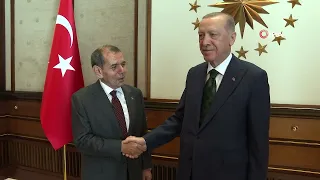 Galatasaray'ın şampiyon takımlarından Cumhurbaşkanı Erdoğan'a ziyaret