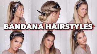 5 SUPER EASY Bandana Hairstyles | MRS BELLA