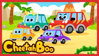 Roar ❗ Dinosaur car family with dinosaur and car songs ❗ | Nursery rhymes | Kids song | #Cheetahboo