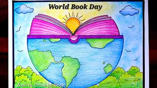 World Book Day Drawing | Book day Drawing | World Book Day poster | Reading / Education day drawing