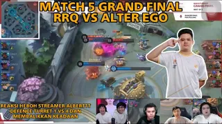 REAKSI HEBOH STREAMER RRQ ALBERT DEFENCE TURRET SENDIRI DAN AKHIRNYA EPIC COMEBACK | RRQ JUARA MPL