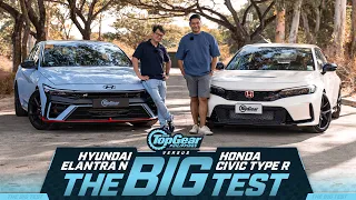 Honda Civic Type R vs Hyundai Elantra N: Practical performance car Big Test | Top Gear Philippines