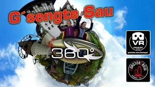 360° Roller Coaster G'sengte Sau | VR POV | Tripsdrill Achterbahn Montaña Rusa #360video