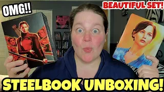 THE HUNGER GAMES STEELBOOK BOXSET UNBOXING!!!! *a must buy for any steelbook collector!*