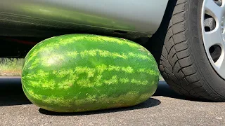 Crushing Crunchy & Soft Things by Car! EXPERIMENT  Car vs BIG WATERMELON, Coca Cola, Fanta Balloon