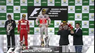 Formula 1 2012 Gp Interlagos - Pódio - 25/11/2012 - Vettel Campeão - por: TV Globo